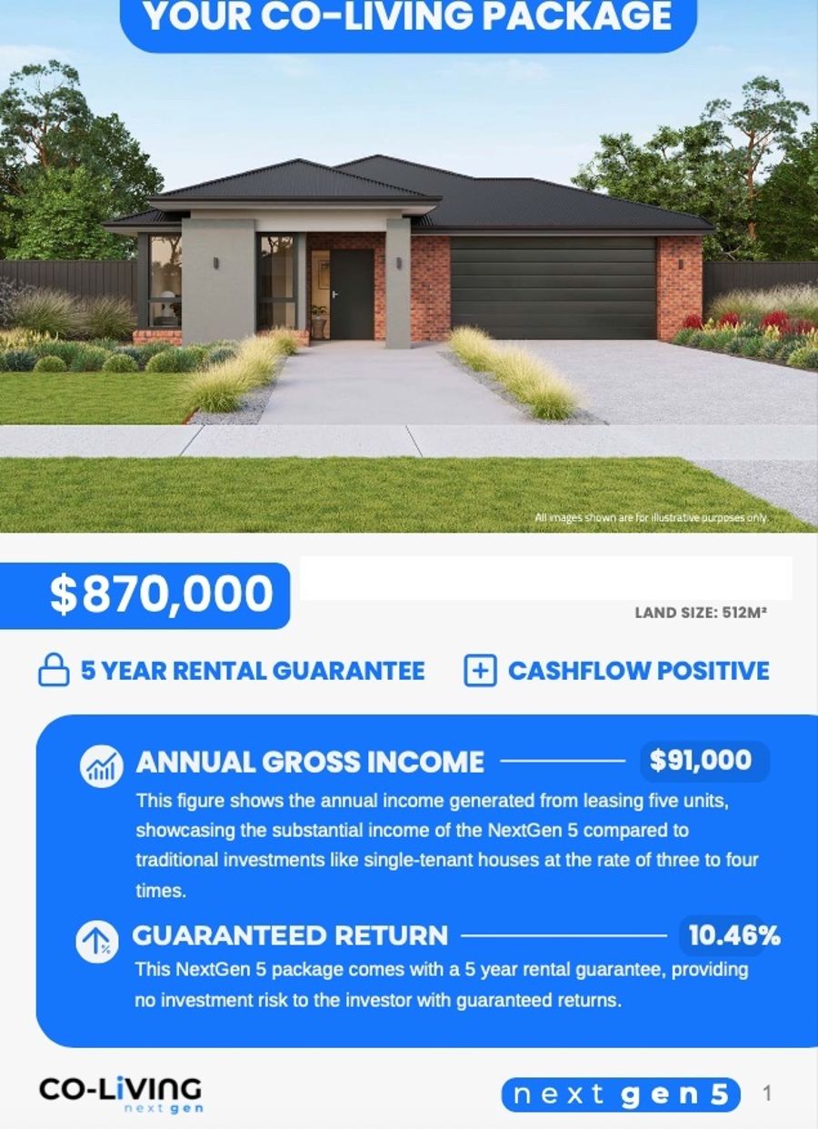 UNIQUE CO-LIVING - GUARANTEED 10% RENTAL 5 YEARS - WINTER VALLEY BALLARAT